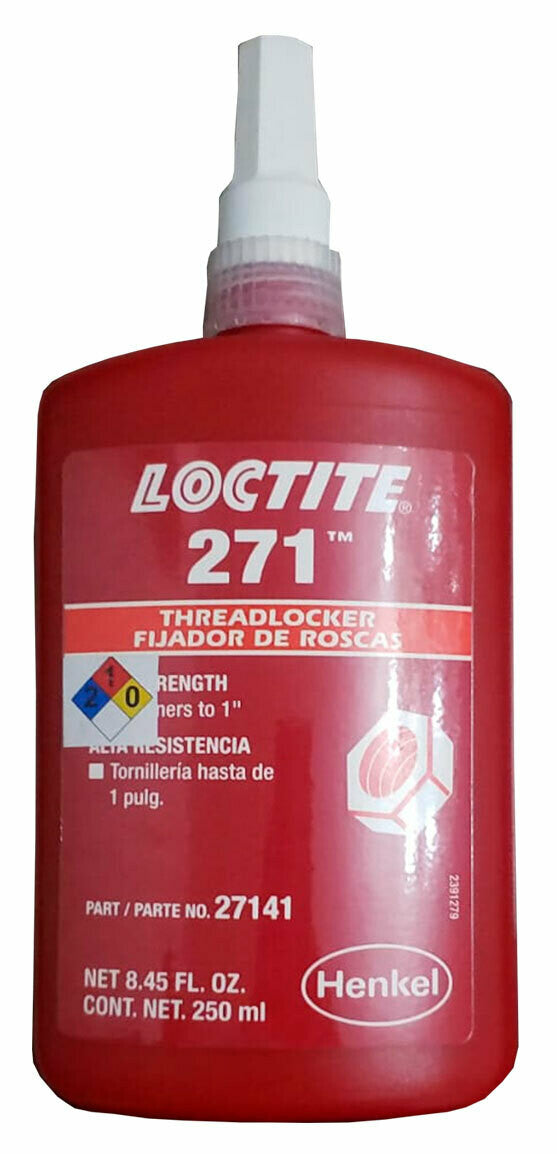 Loctite - 272 Fijador de tornillos rojo. Para altas temperaturas. En  botella, Rojo