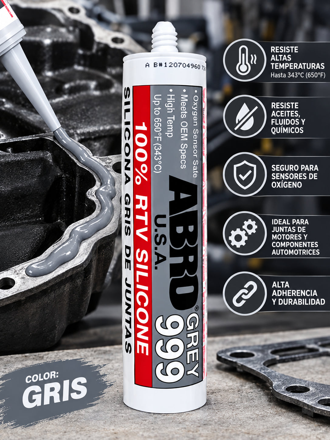 silicona automotriz abro gris peru
