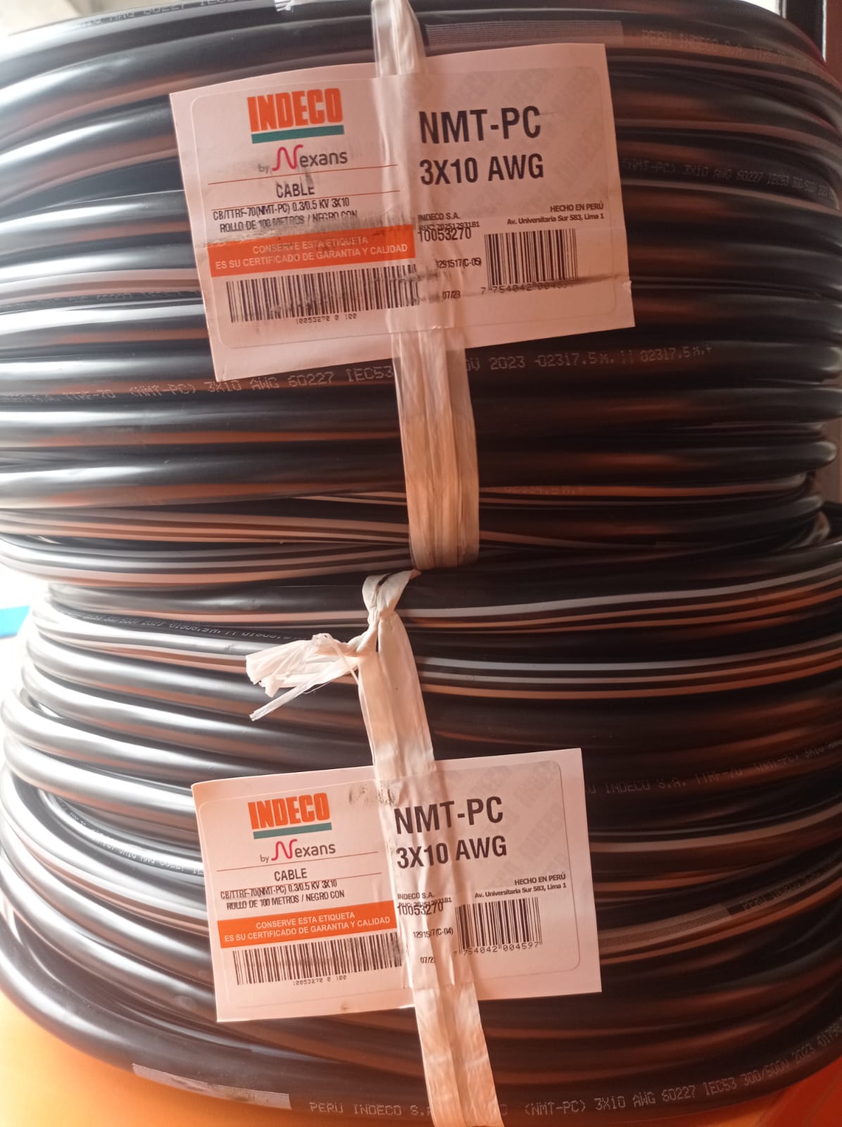 cable vulcanizado 3x10 awg indeco