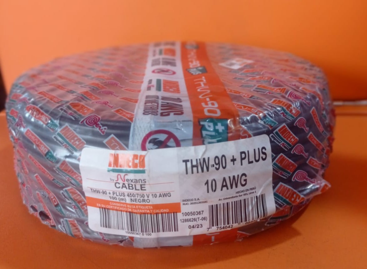 Cable thw 10 AWG negro